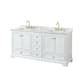 Option White / White Carrara Marble Top / Brushed Gold