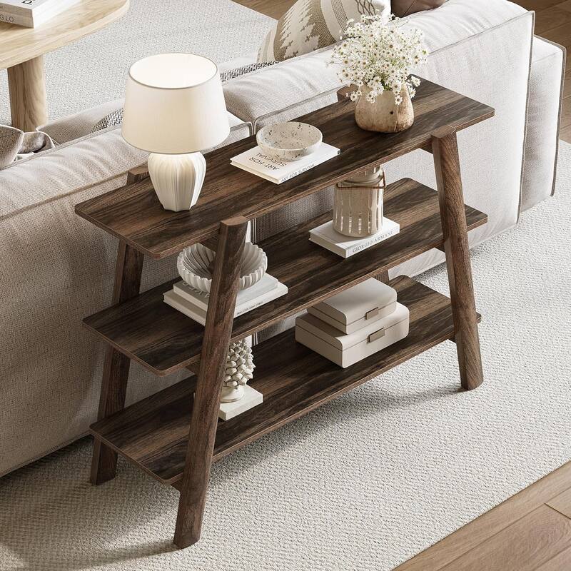 3-Tier Entryway Table Console Tables, 41.3" Sofa Table Narrow Long with Open Storage Shelves