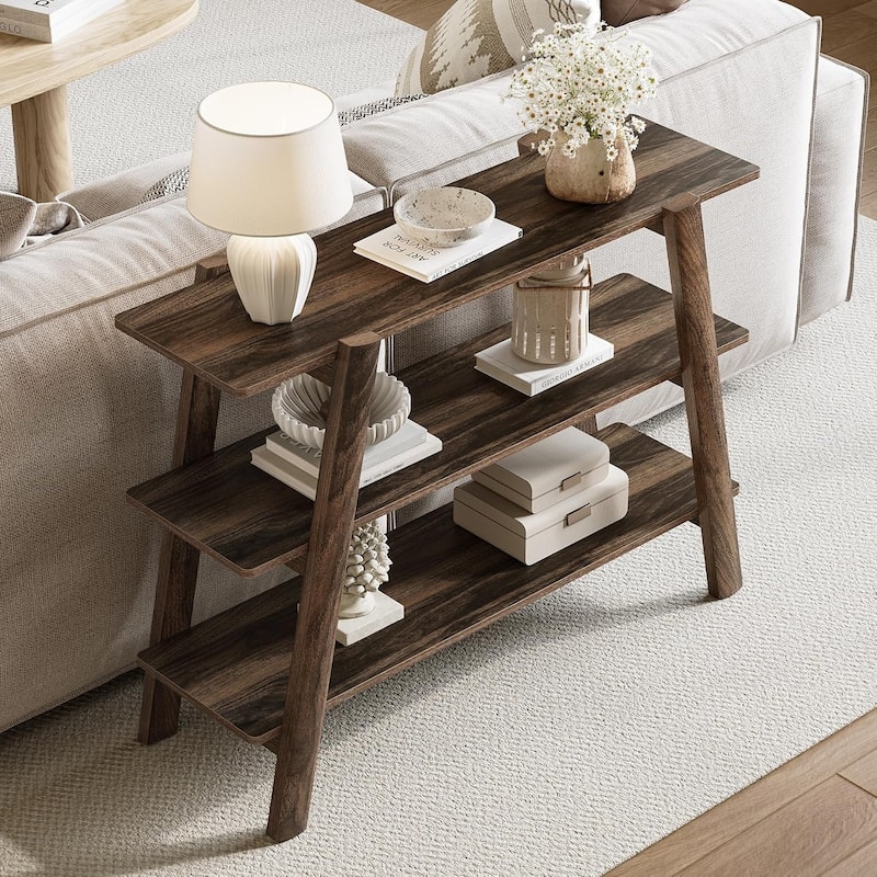 41.3" Entryway Table Console Tables, 3-Tier Sofa Table Narrow Long with Open Storage Shelves