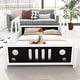preview thumbnail 3 of 6, White Twin Size Pine Wood Car-Shaped Platform Bed with Doors, Windows, and Decorative Wheels
