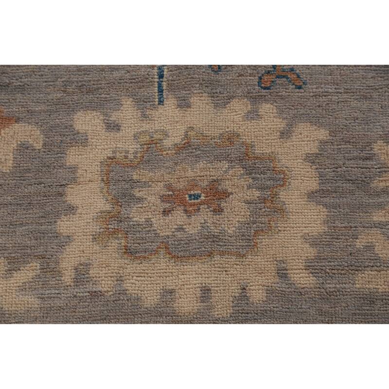 Hand Knotted Oriental 100% Wool Carpet Transitional All-Over Greys & Charcoal Oushak Area Rug - 11' 10'' X 9' 4''
