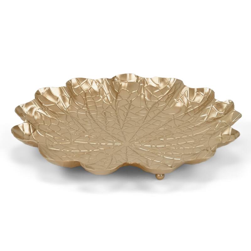Delphine Gold Metal Lilypad Catchall Tray