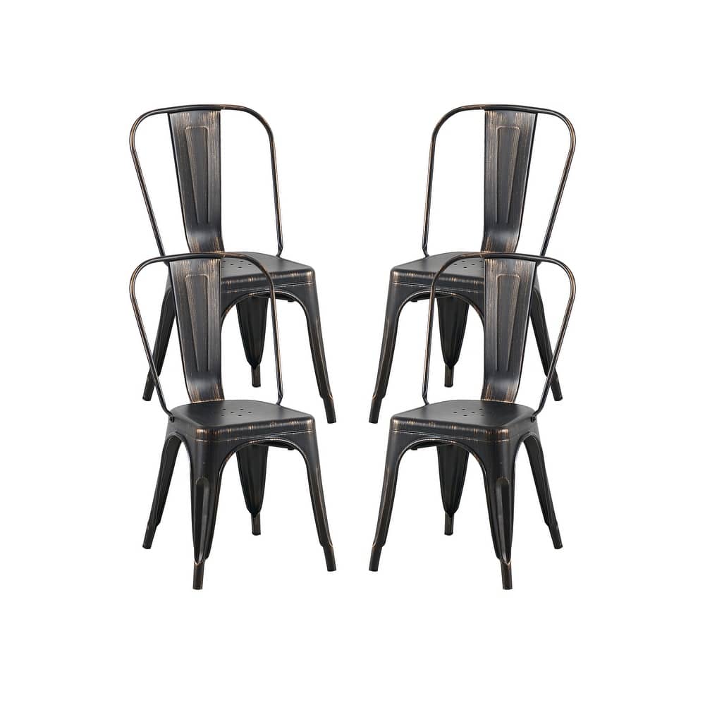 Industrial Metal 18 Inch Stackable Dining Chair Set
