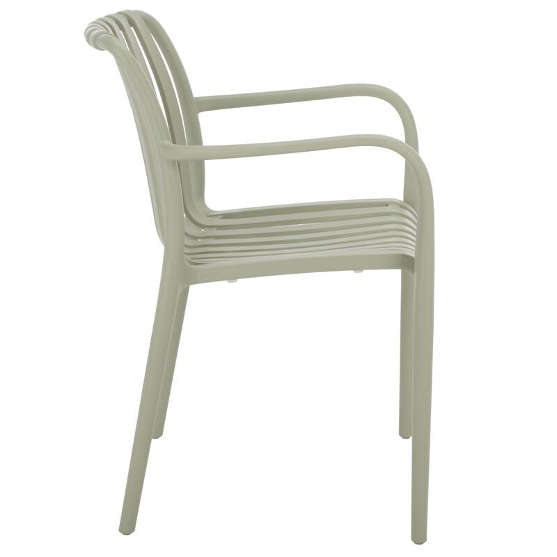 SAFAVIEH Outdoor Living Holly Stacking Dining Armchair (Set of 2) - 22"W x 22"D x 32"H