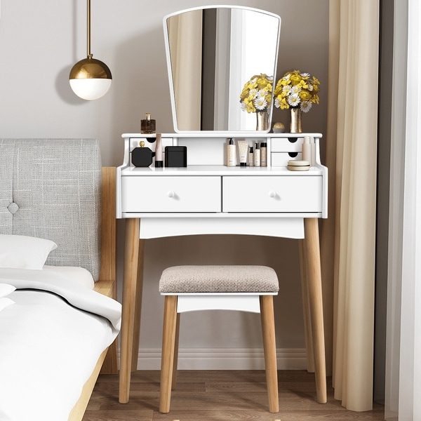 Winter Frost Dressing Table with Mirror from our European hand pain...