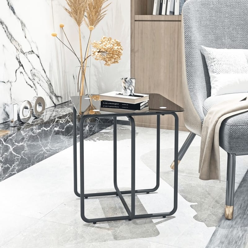 Modern Tempered Glass Side Table