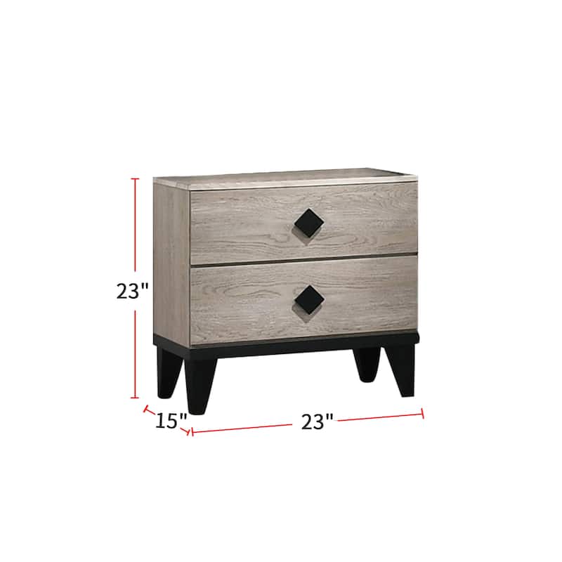 Nightstand With 2 Drawers Storage