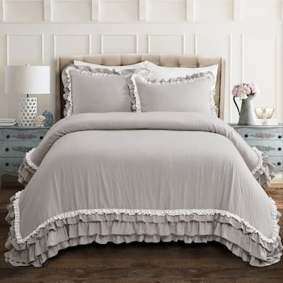Silver Orchid Gerard Shabby Chic Ruffle Lace Comforter Set