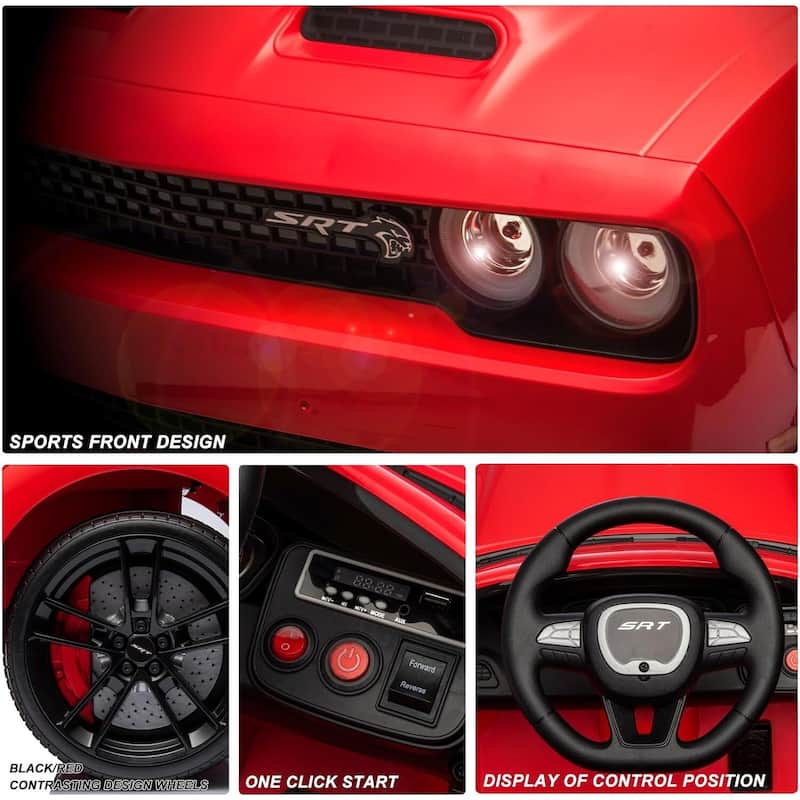 Kids Electric Car Licensed Dodge Challenger Ride On Car 12V