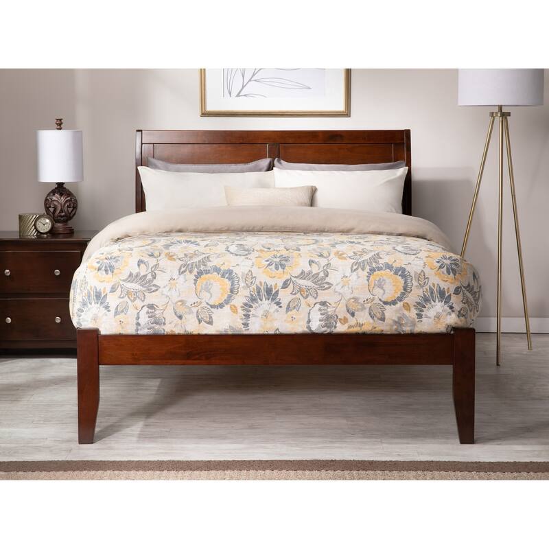 Portland Queen Wood Platform Bed in Walnut