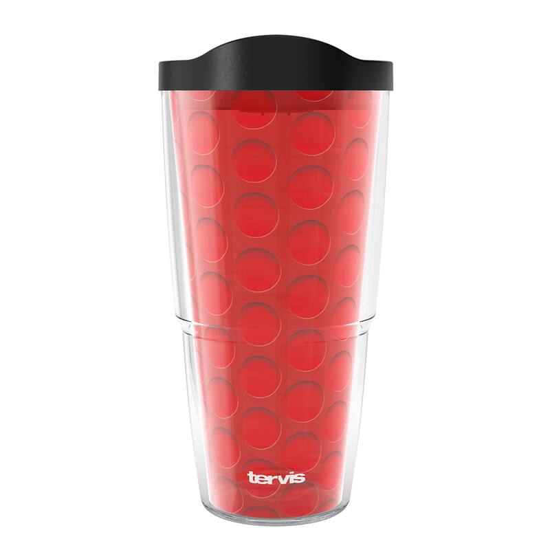 Tervis Golf Clubhouse Collection Hi-Viz Red Made in USA Double Walled Insulated Travel Tumbler, Classic - 24oz