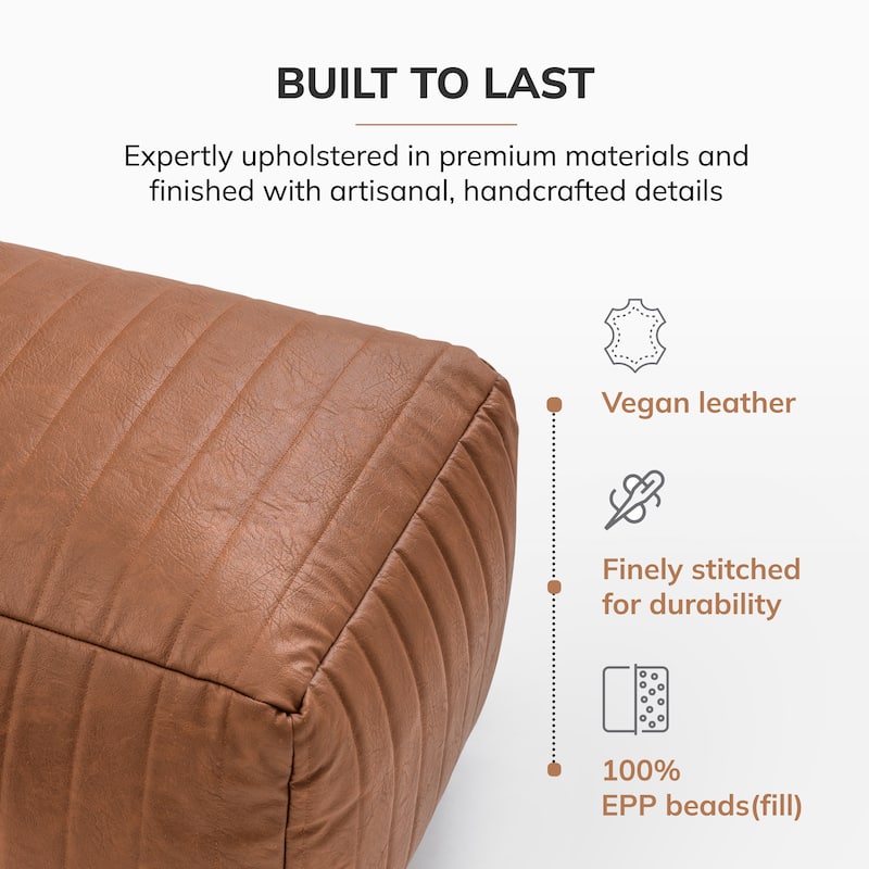 Jani Footrest Bench Ottoman Pouf - Handcrafted for Seating, Footrest, Home Decor for Living Room, Bedroom Pouf