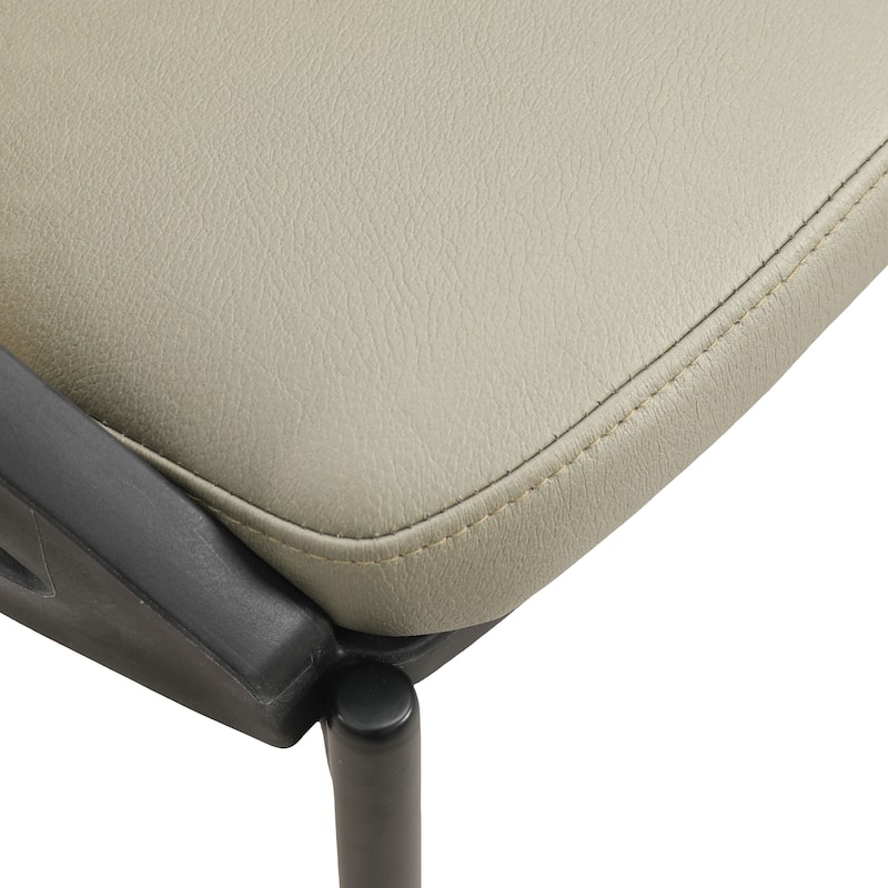 Urbane Modern Stylish Dining Chair with Leather Seat and Wicker Back for Dining Room & Kitchen