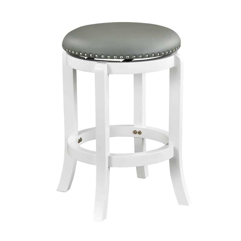 Cordova Black Swivel Counter Height Bar Stool - White