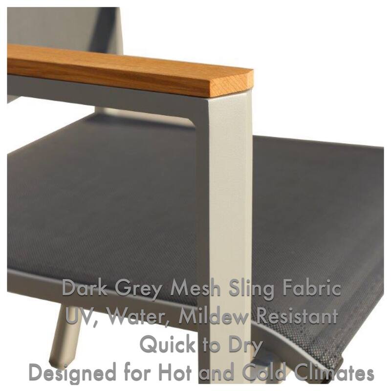 Catania Grey Seagull 9-Piece Aluminum Outdoor Dining Set with Sling Set in Pewter - N/A