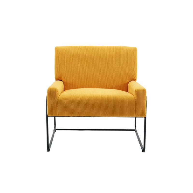 Modern Industrial Slant Armchair with Metal Frame,Premium High Density Soft Single chair for Living Room Bedroom