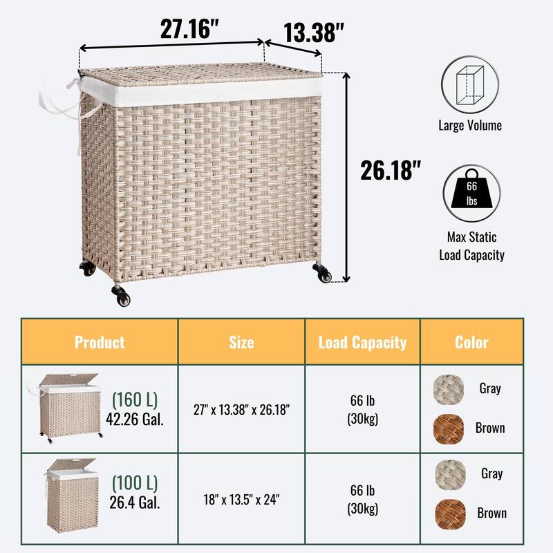 GDFStudio - Ethan Monroe Laundry Hamper Set - Versatile and Stylish Storage Solution