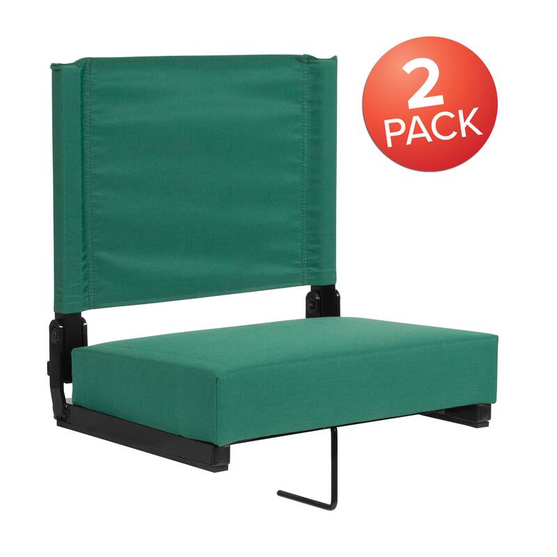 2 Pack 500 lb. Rated Lightweight Stadium Chair-Handle-Padded Seat