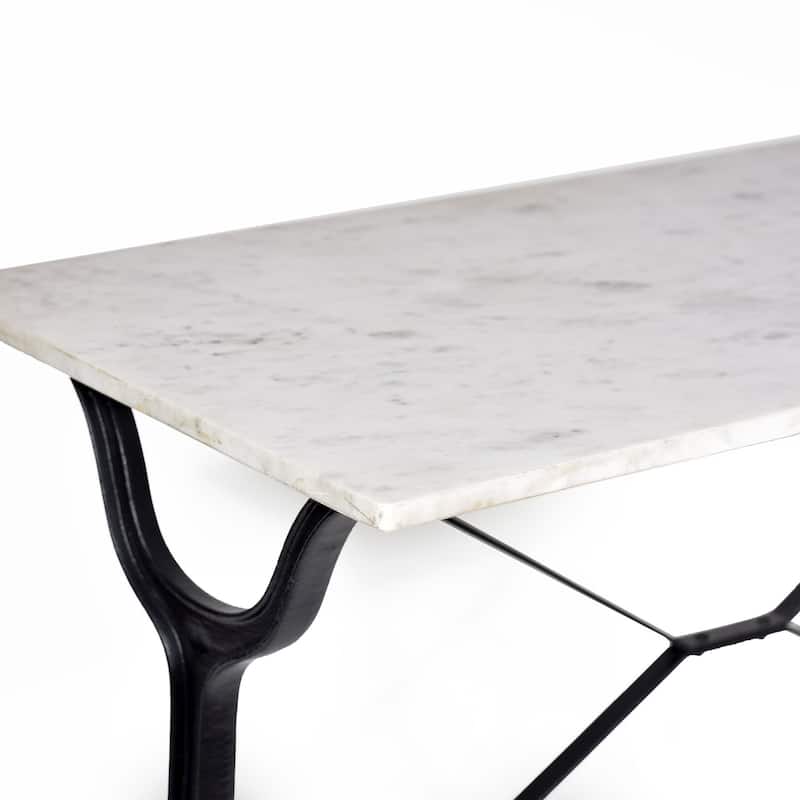 Marble Top Rectangular Bar Table - 42" - White and Black