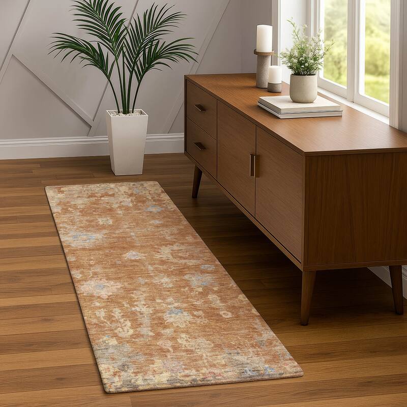 Machine Washable Indoor/ Outdoor Vintage Traditional Chantille Rug