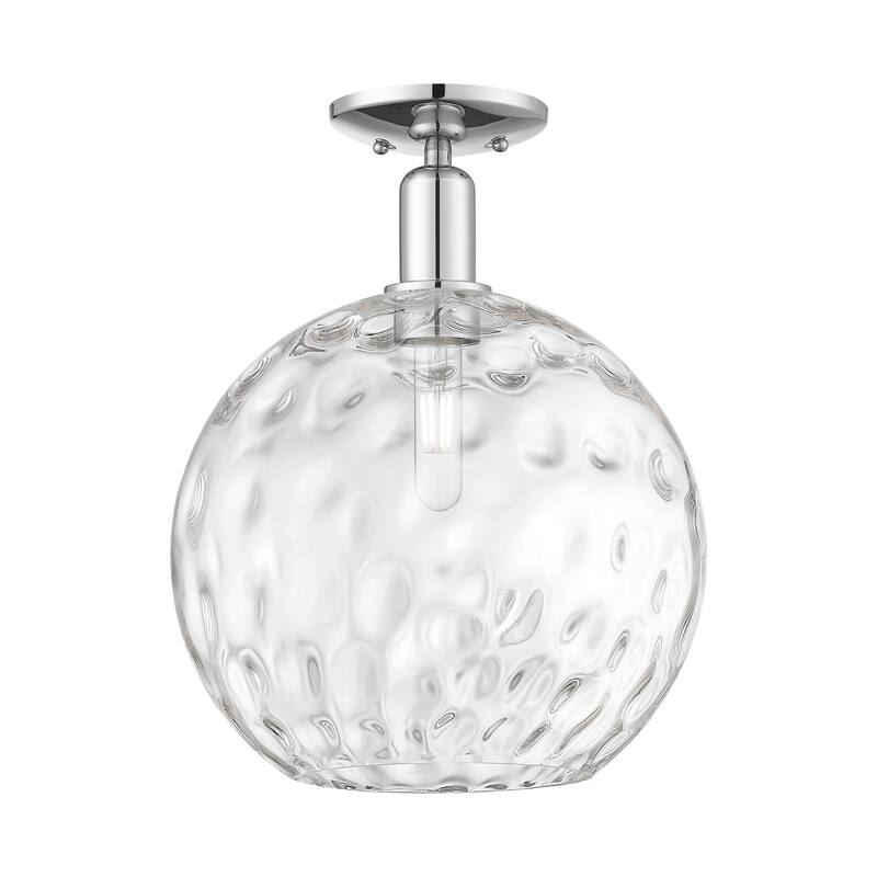 Innovations Lighting 716-1C-15-12 Athens Water Glass Semi-Flush Athens - Polished Chrome / Clear Water Glass