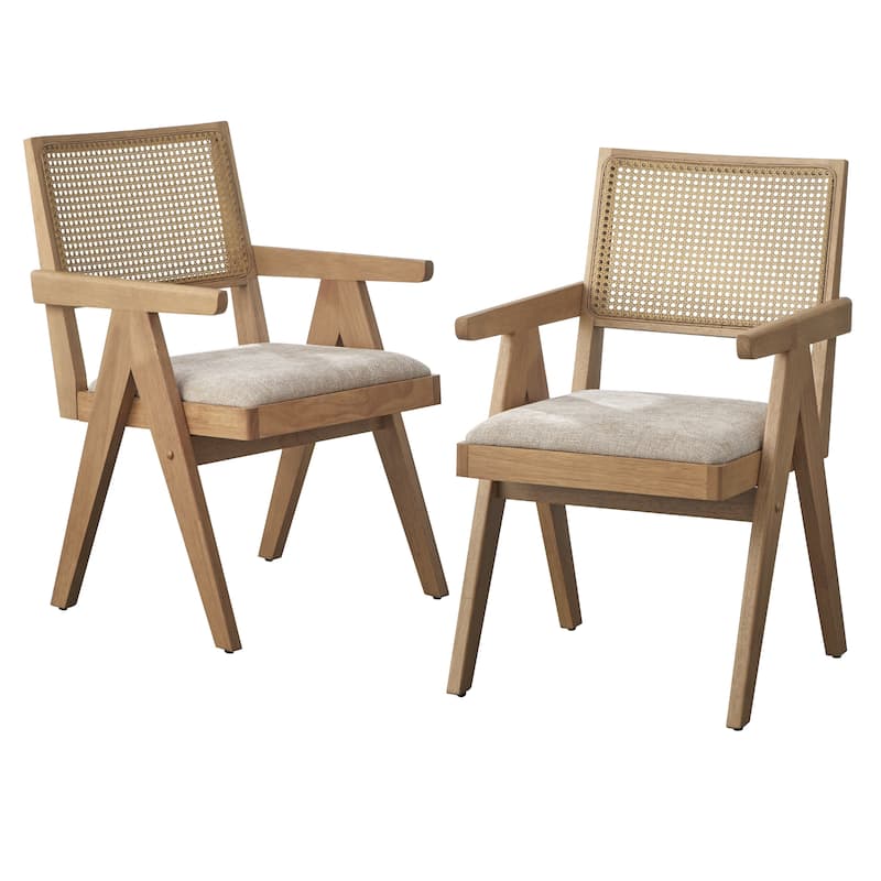 Lifestorey Baywood Solid Wood Dining Armchair (Set of 2)