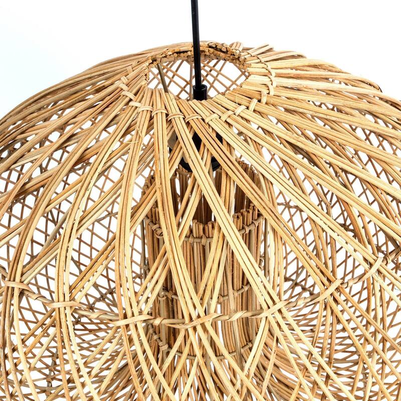 Glow Chandelier with Rattan Shade