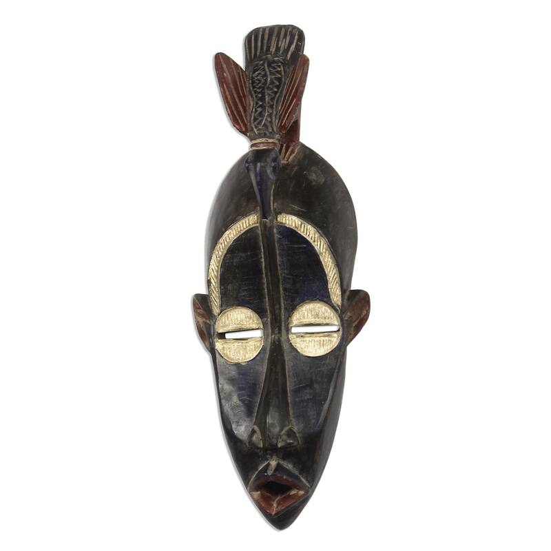 Novica Handmade Striking Bird African Wood Mask