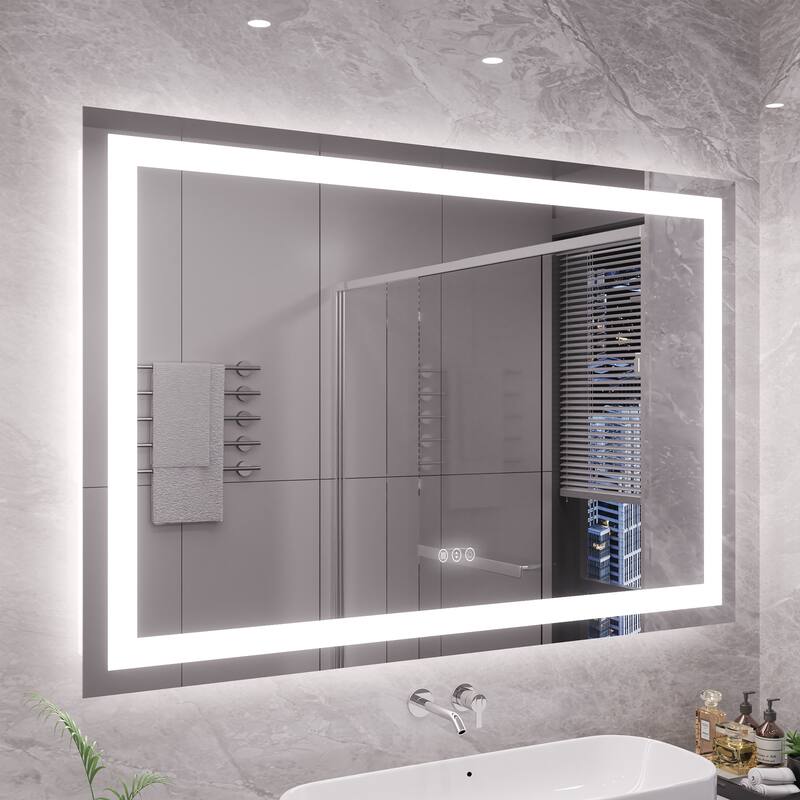 QuivaraView LED lights Frameless Wall Mounted Bathroom Vanity Mirror