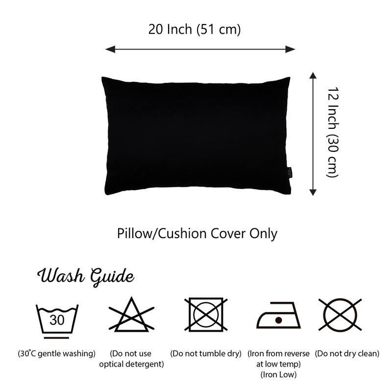 Honey Set of 2 Decorative Throw Pillow Cover Solid Color Lumbar