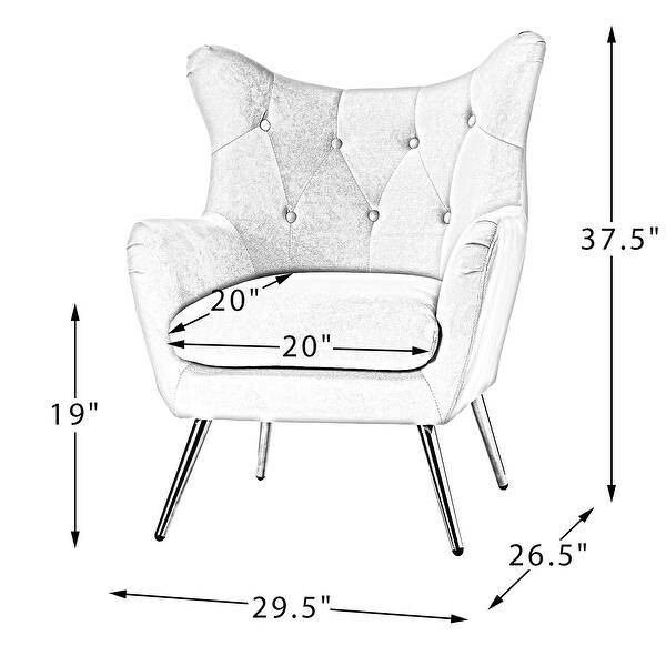 Eusebio Tufted Velvet Accent Chair with Wingback, Arms, and Metal Gold Legs for Living Room or Bedroom by HULALA HOME