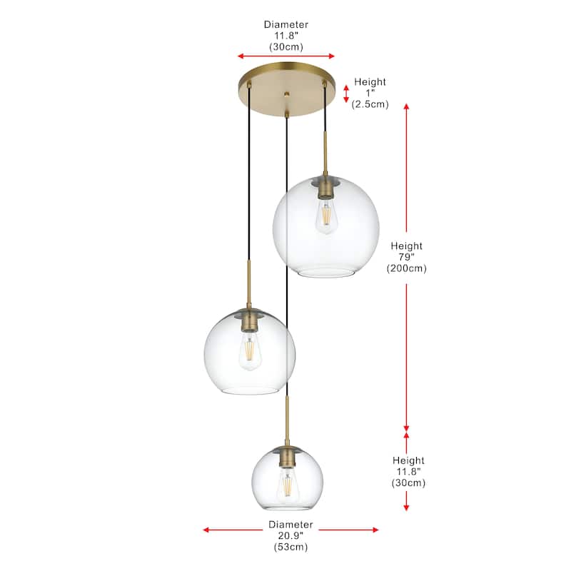 Clear Glass 3-light Pendant