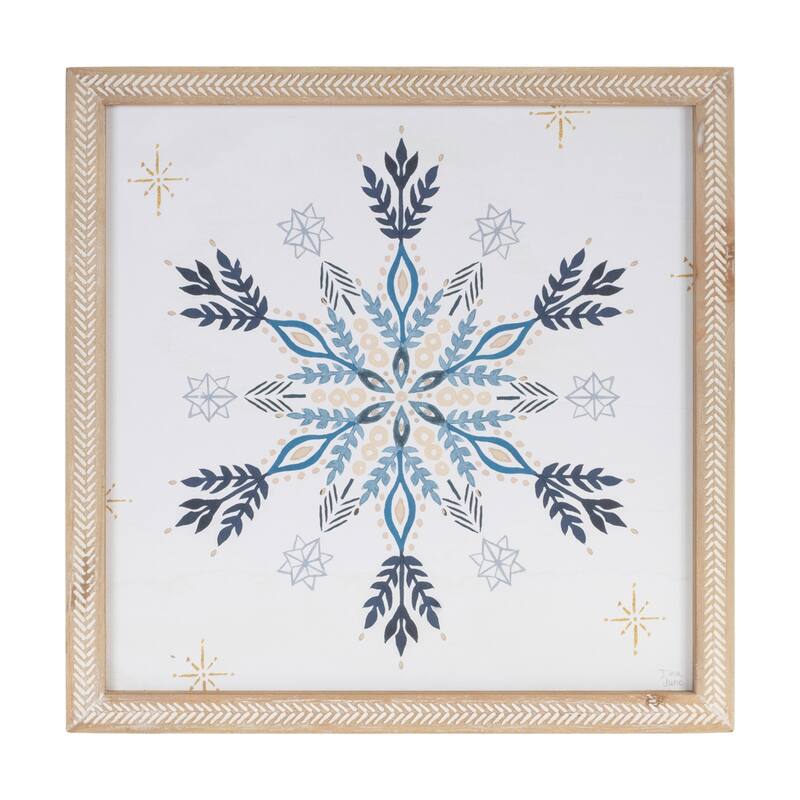 Framed Holiday Snowflake Print (Set of 2)