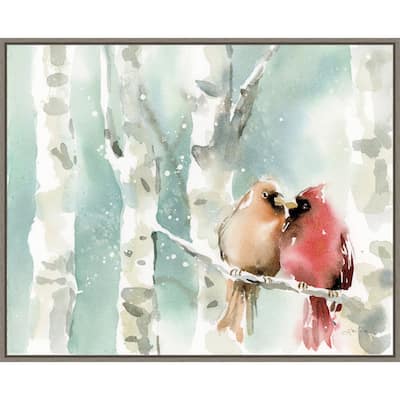 Christmas Cardinals by Katrina Pete Framed Canvas Wall Art
