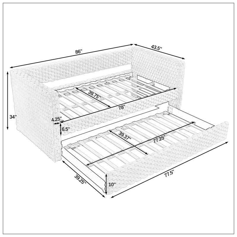 Twin Size Daybed The bottom pulls out to form a bed