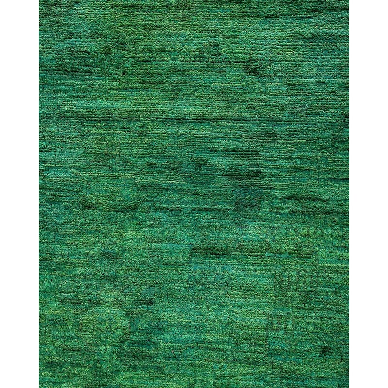 Overdyed, One-of-a-Kind Hand-Knotted Area Rug - Green - 6' 0" x 8' 10"
