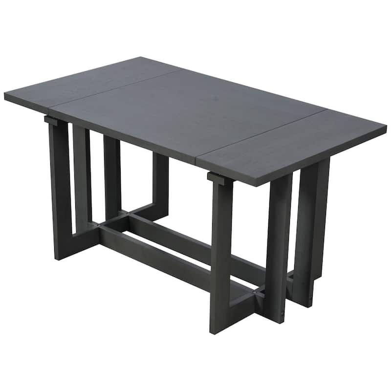 7-Piece Set, 58-82" Extendable Dining Table with 6 Upholstered Dining Chairs