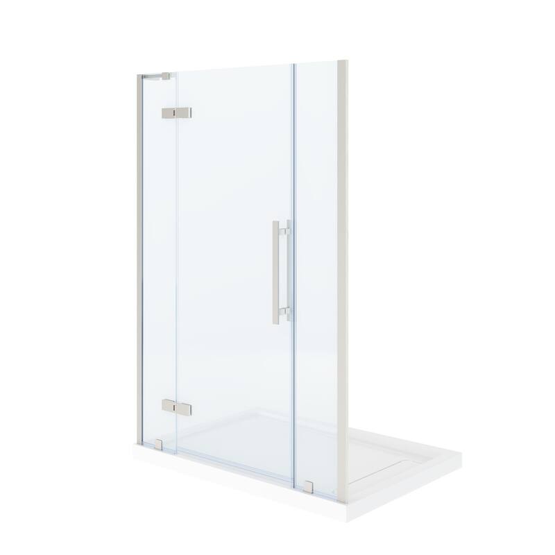 OVE Tampa Alcove Frameless Pivot Hinge Shower Door Kit with Base Pan, 2025