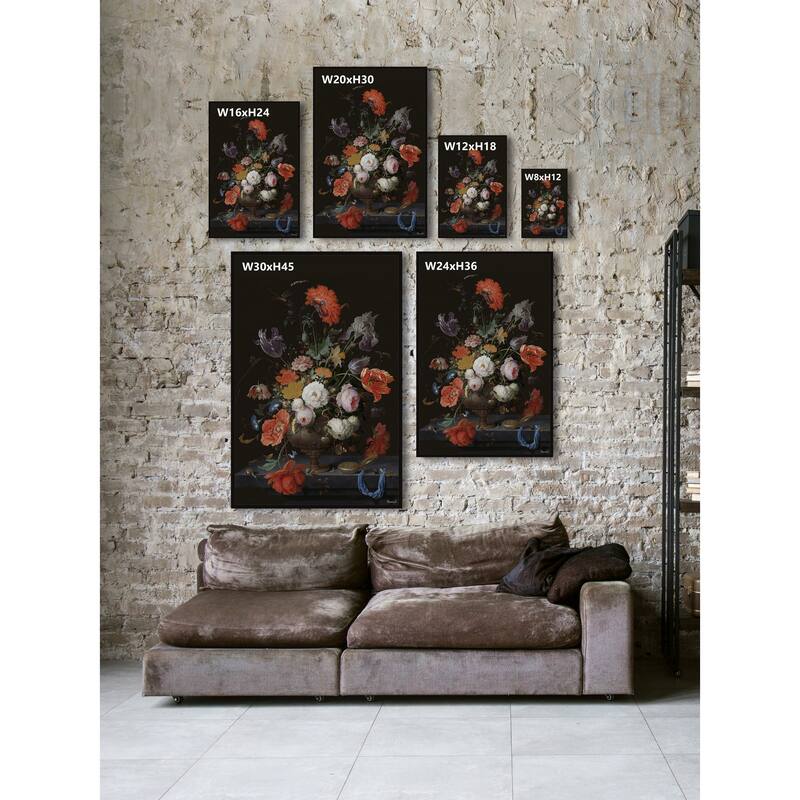 Assorted Bouquet Floater Framed Print on Canvas