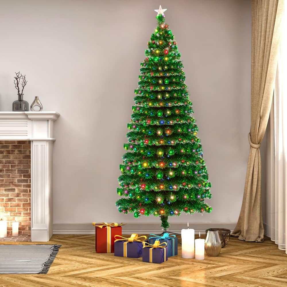7.5FT Artificial Christmas Tree with 260 LED Lamps & 260 Branches