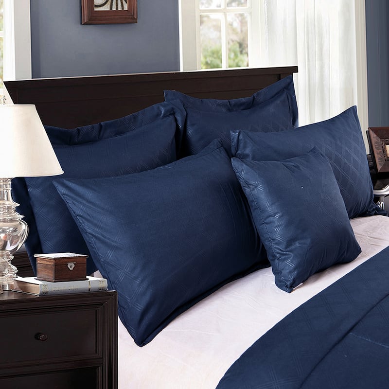 Navy Plaid Comforter Set