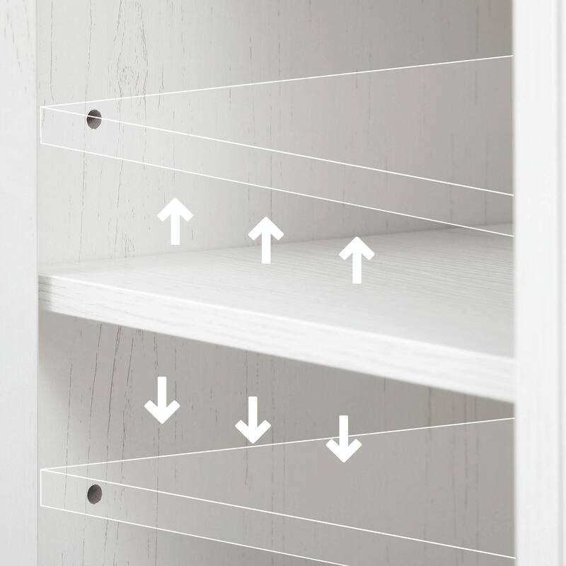 53'' Rolling Farmhouse Kitchen Island - Two Glass Cabinet Doors with Power Outlet