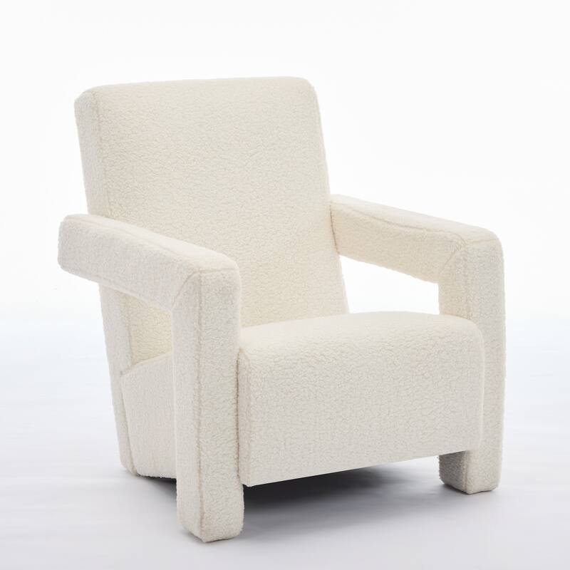 Sherpa Adirondack Chair for Living Room, Upholstered Accent Chair