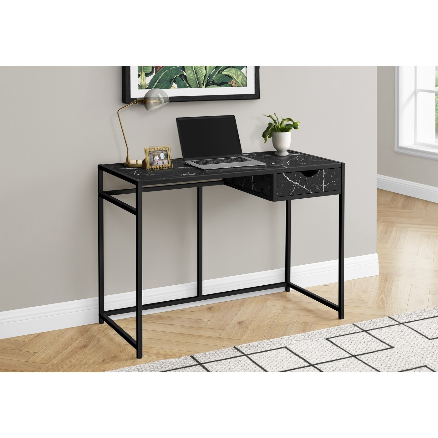 Computer Desk With Storage Drawer Home Office 42 Inch Workstation Modern Design