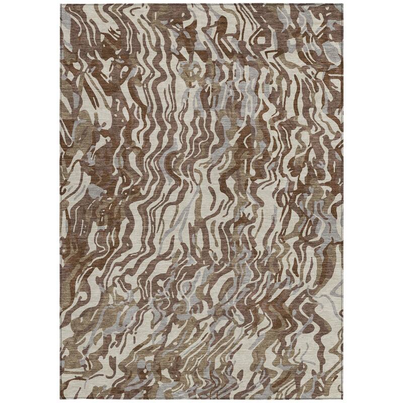 HomeRoots Abstract Transitional Rectangle Outdoor Rug