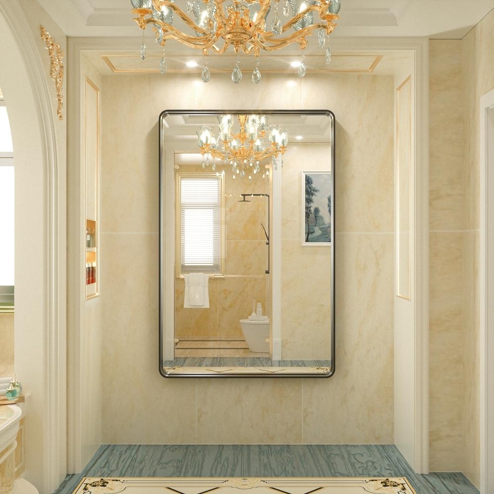 TokeShimi Modern Metal Frame Bathroom Vanity Wall Mirror - On Sale