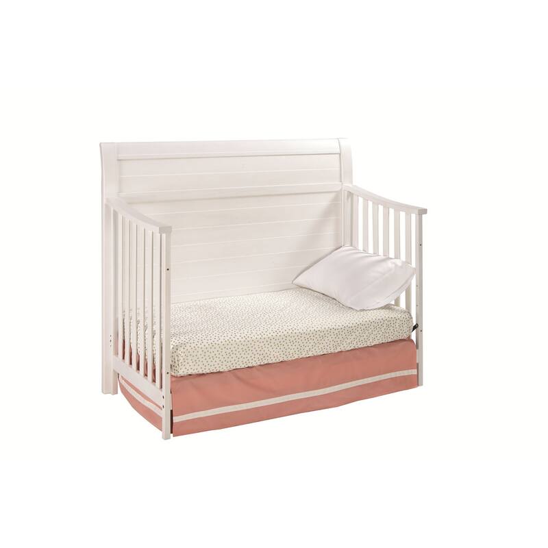 Taylor 57" Wide Farmhouse Convertible Crib, Sea Shell White