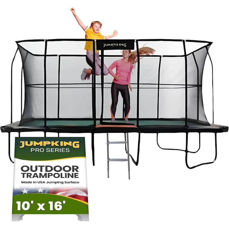 Rectangular Trampoline Pro with Enclosure - Premium Heavy-Duty Jumping System with Enhanced Bounce Design - 192