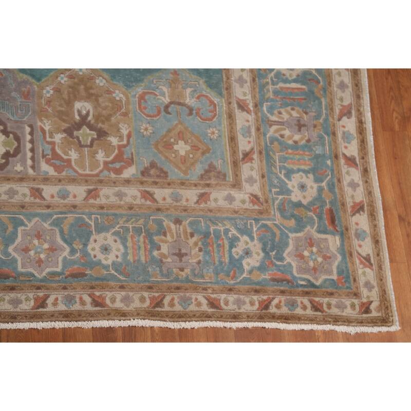 Over-Dyed Tabriz Persian Antique Area Rug Handmade Wool Carpet - 9'11"x 13'1"
