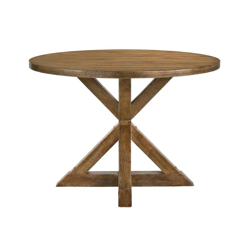 Mumford Weathered Oak Dining Table with Trestle Base